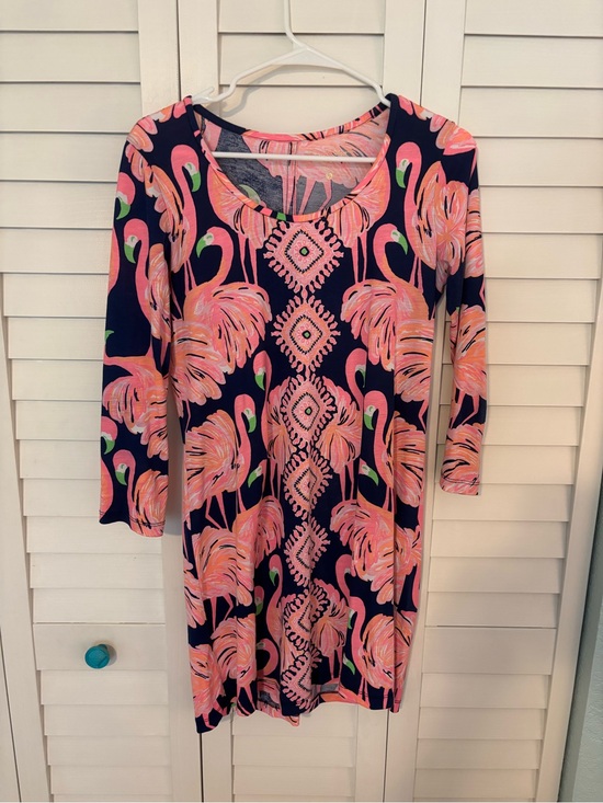Lilly Pulitzer Dresses & Skirts - Lilly Pulitzer Women’s Flamingo Print Dress - Pink and Navy Pattern Sz S
